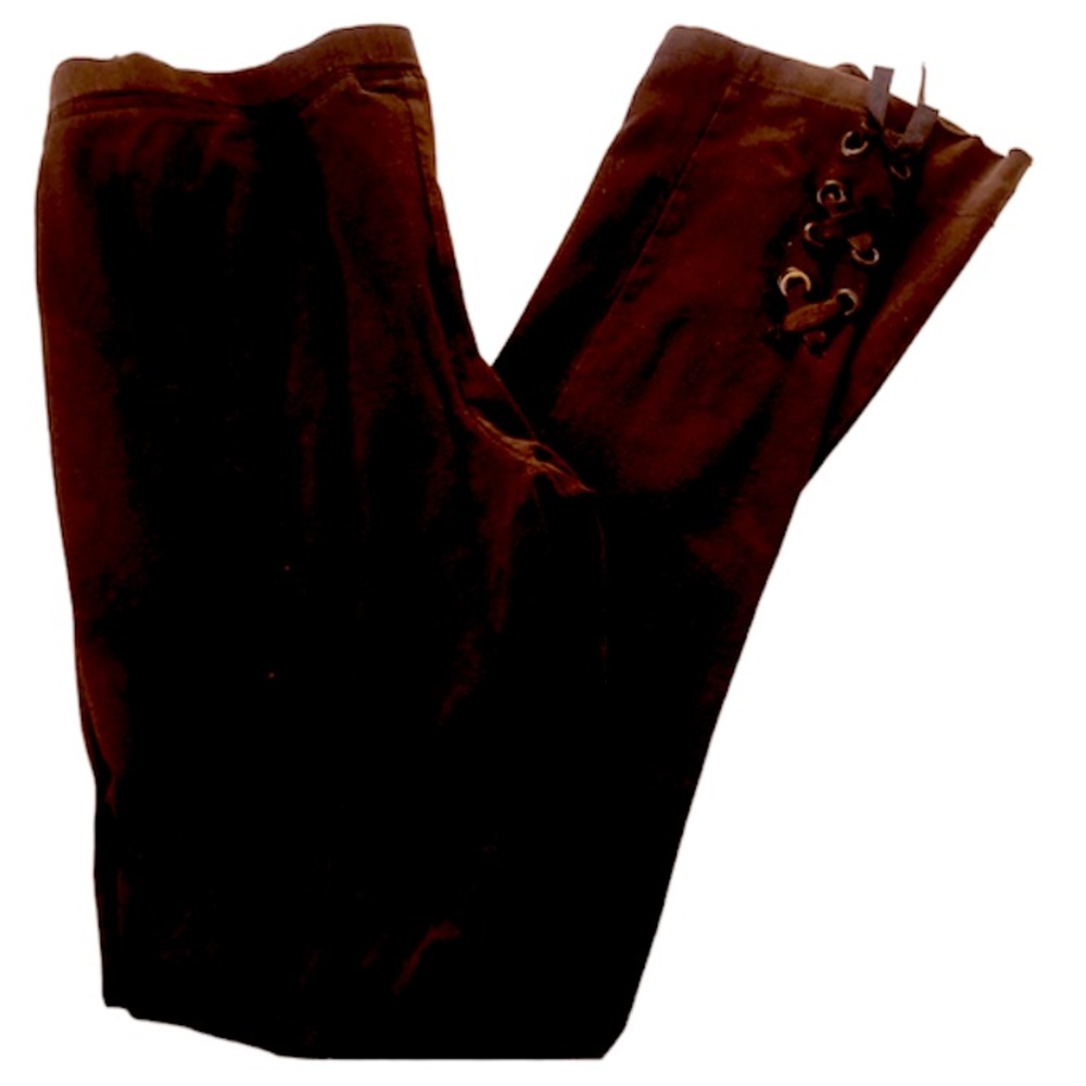 🌞 Guess Black Leggings w/ribbon lace bow detail on back ankles sz SP